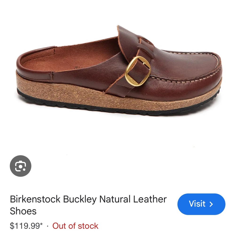 Birkenstock Buckley Natural Oiled Leather Buckle Clog Mules - Picture 6 of 11
